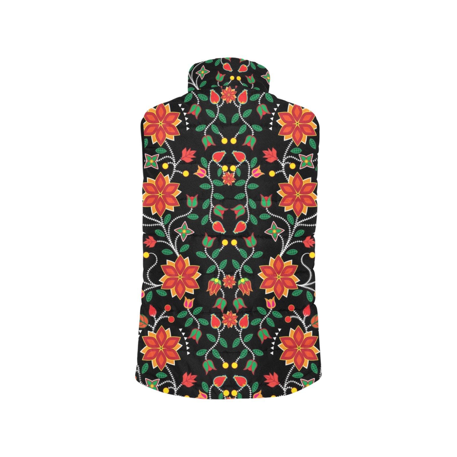 Floral Beadwork Six Bands Men's Padded Vest Jacket (Model H44) Men's Padded Vest Jacket (H44) e-joyer