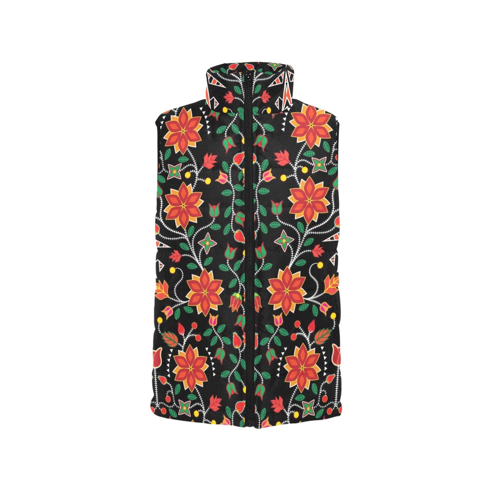 Floral Beadwork Six Bands Men's Padded Vest Jacket (Model H44) Men's Padded Vest Jacket (H44) e-joyer