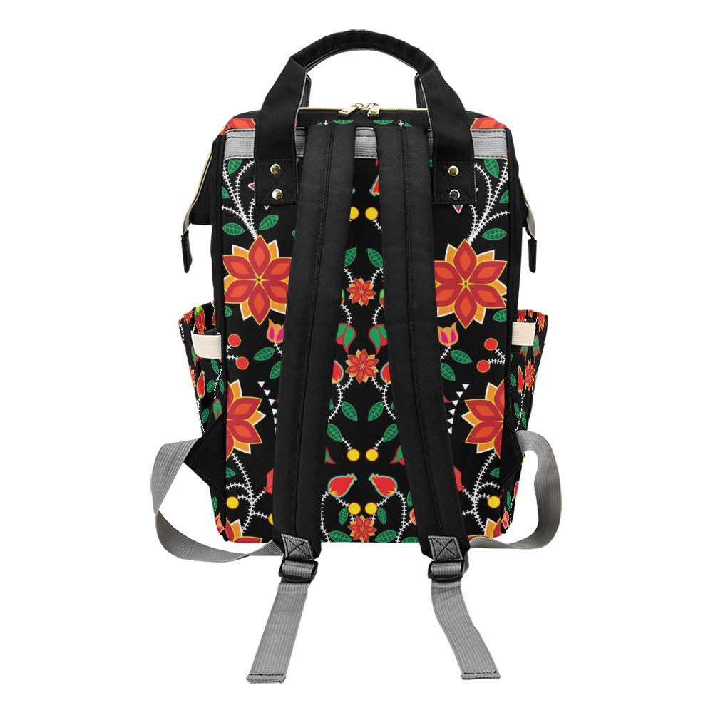 Floral Beadwork Six Bands Multi-Function Diaper Backpack/Diaper Bag (Model 1688) bag e-joyer