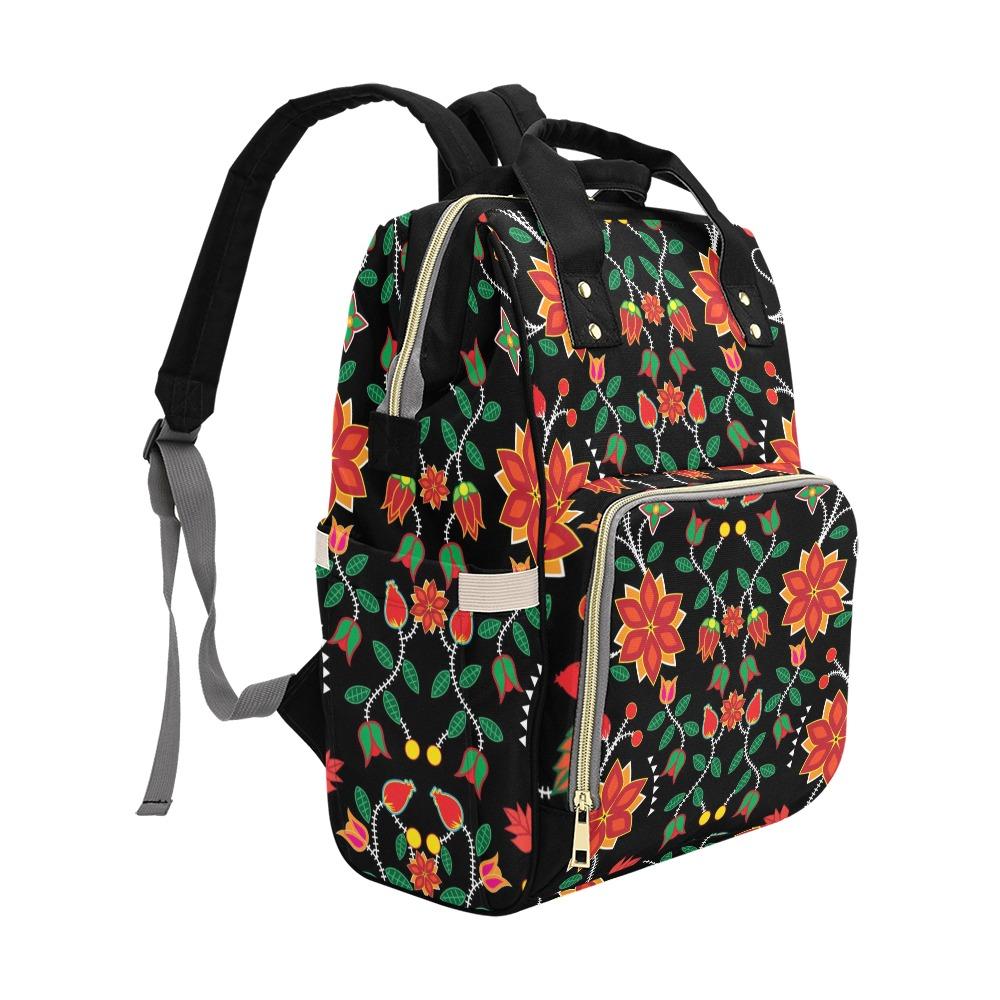 Floral Beadwork Six Bands Multi-Function Diaper Backpack/Diaper Bag (Model 1688) bag e-joyer