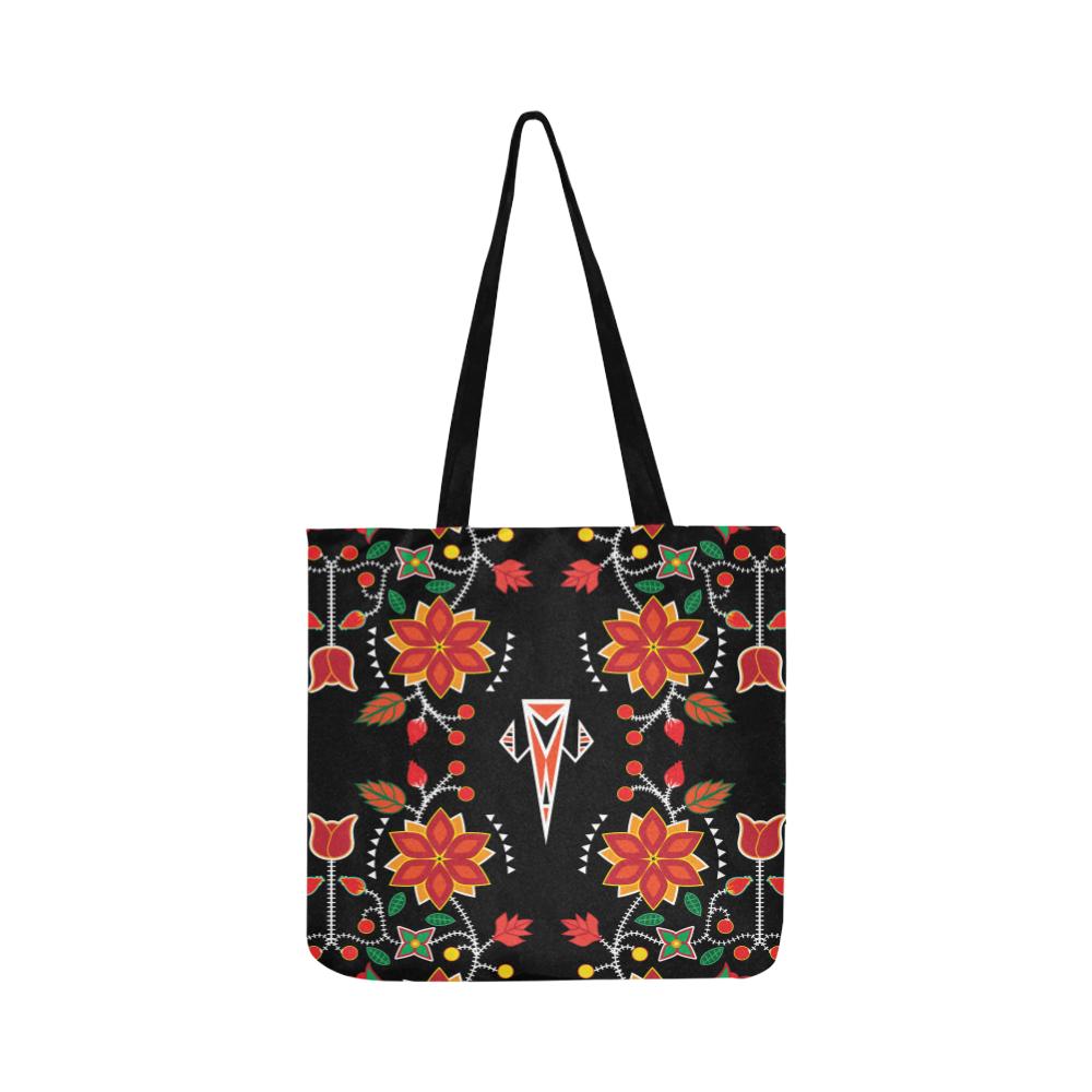 Floral Beadwork Six Bands Reusable Shopping Bag Model 1660 (Two sides) Shopping Tote Bag (1660) e-joyer