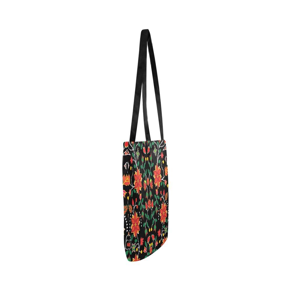 Floral Beadwork Six Bands Reusable Shopping Bag Model 1660 (Two sides) Shopping Tote Bag (1660) e-joyer