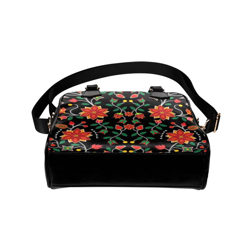 Floral Beadwork Six Bands Shoulder Handbag (Model 1634) bag e-joyer