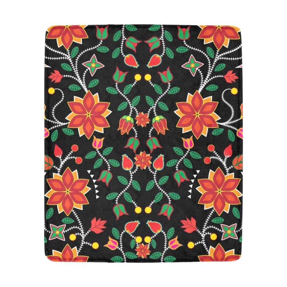 Floral Beadwork Six Bands Ultra-Soft Micro Fleece Blanket 50"x60" blanket e-joyer