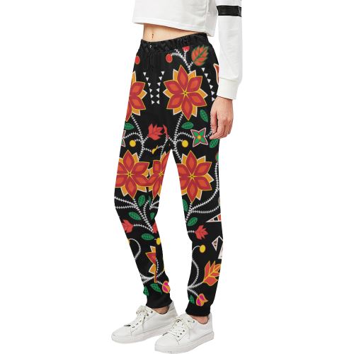 Floral Beadwork Six Bands Women's All Over Print Sweatpants (Model L11) Women's All Over Print Sweatpants (L11) e-joyer