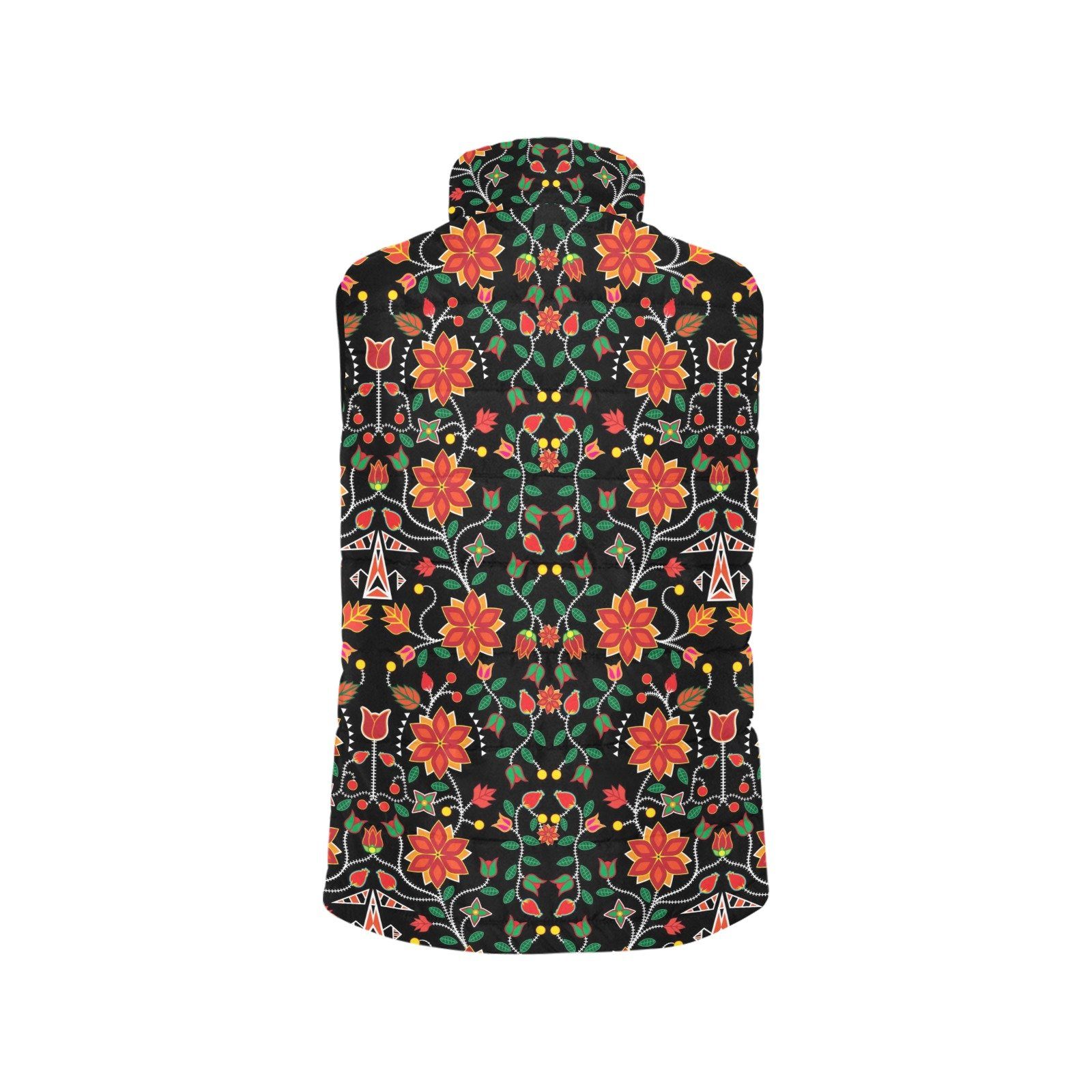 Floral Beadwork Six Bands Women's Padded Vest Jacket (Model H44) Women's Padded Vest Jacket (H44) e-joyer