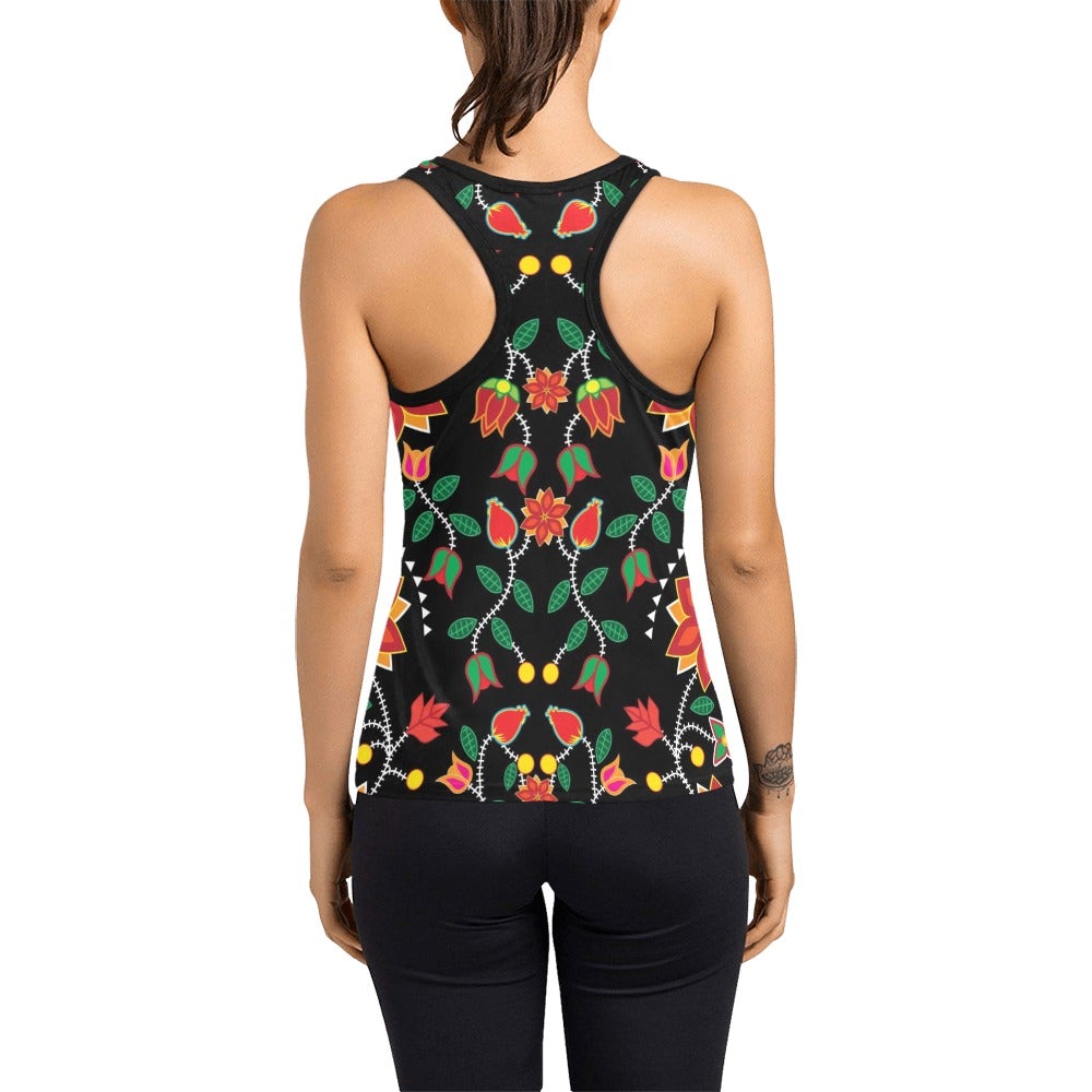 Floral Beadwork Six Bands Women's Racerback Tank Top (Model T60) Racerback Tank Top (T60) e-joyer