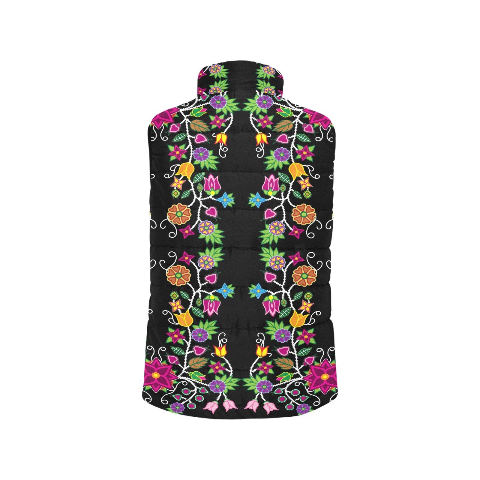 Floral Beadwork Women's Padded Vest Jacket (Model H44) Women's Padded Vest Jacket (H44) e-joyer