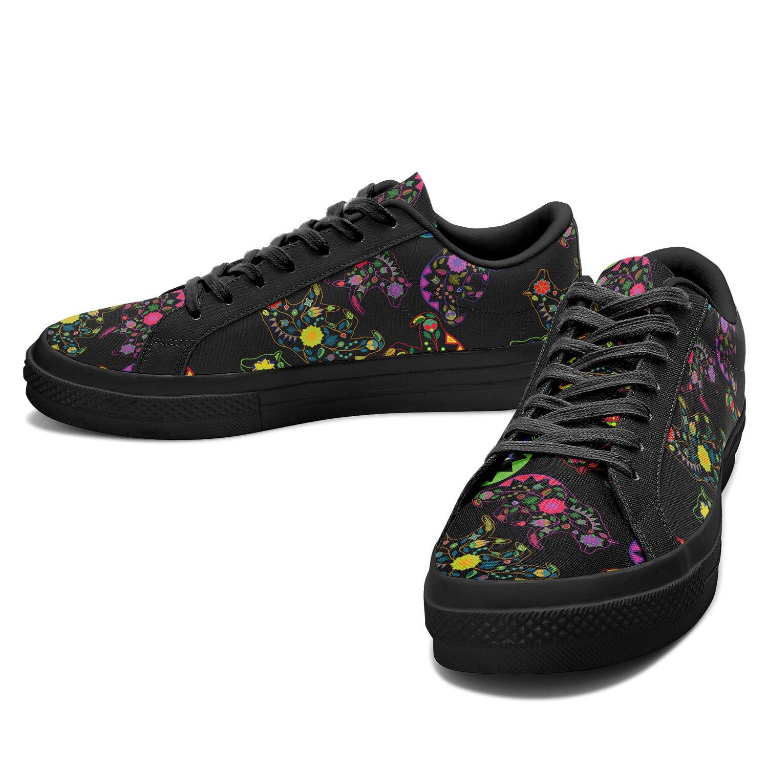 Floral Bear Aapisi Low Top Canvas Shoes Black Sole aapisi Herman