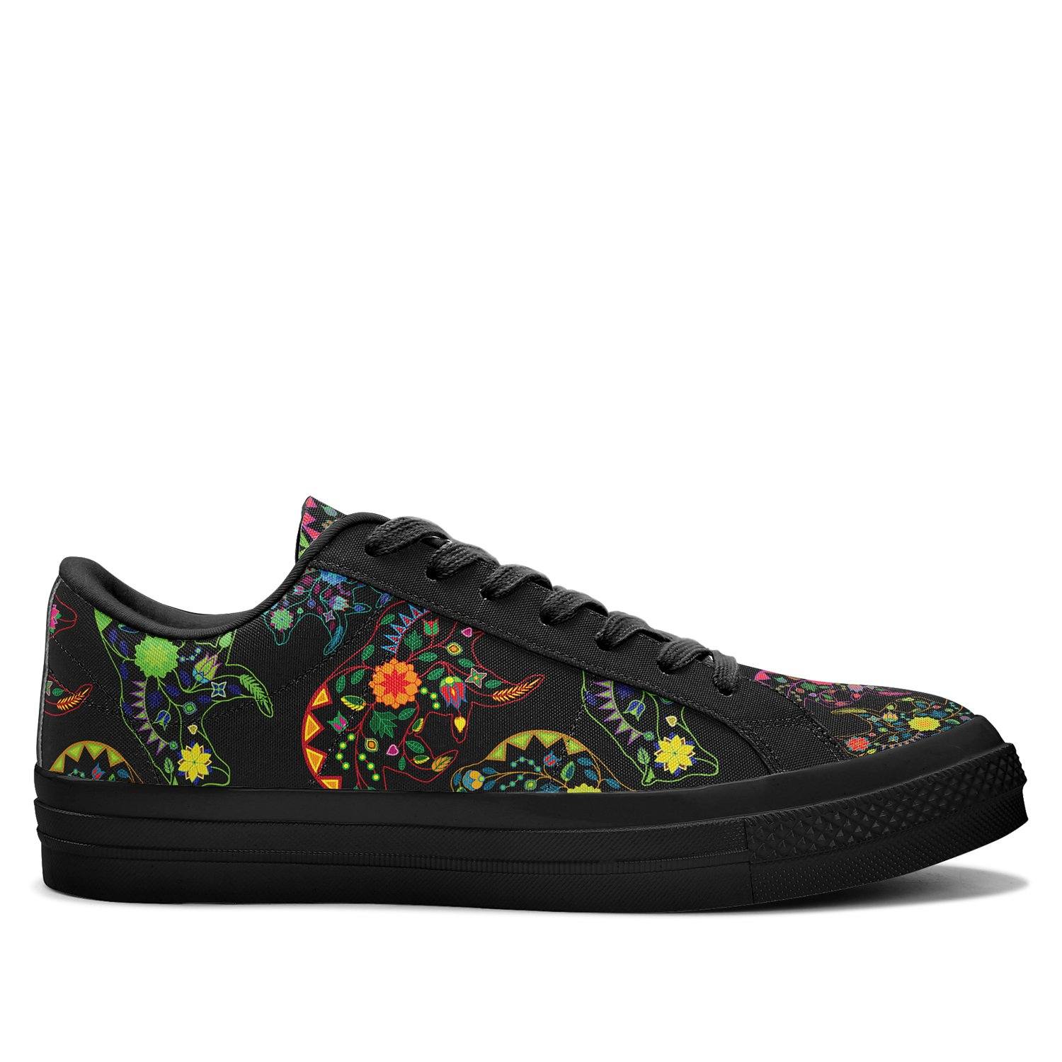 Floral Bear Aapisi Low Top Canvas Shoes Black Sole aapisi Herman
