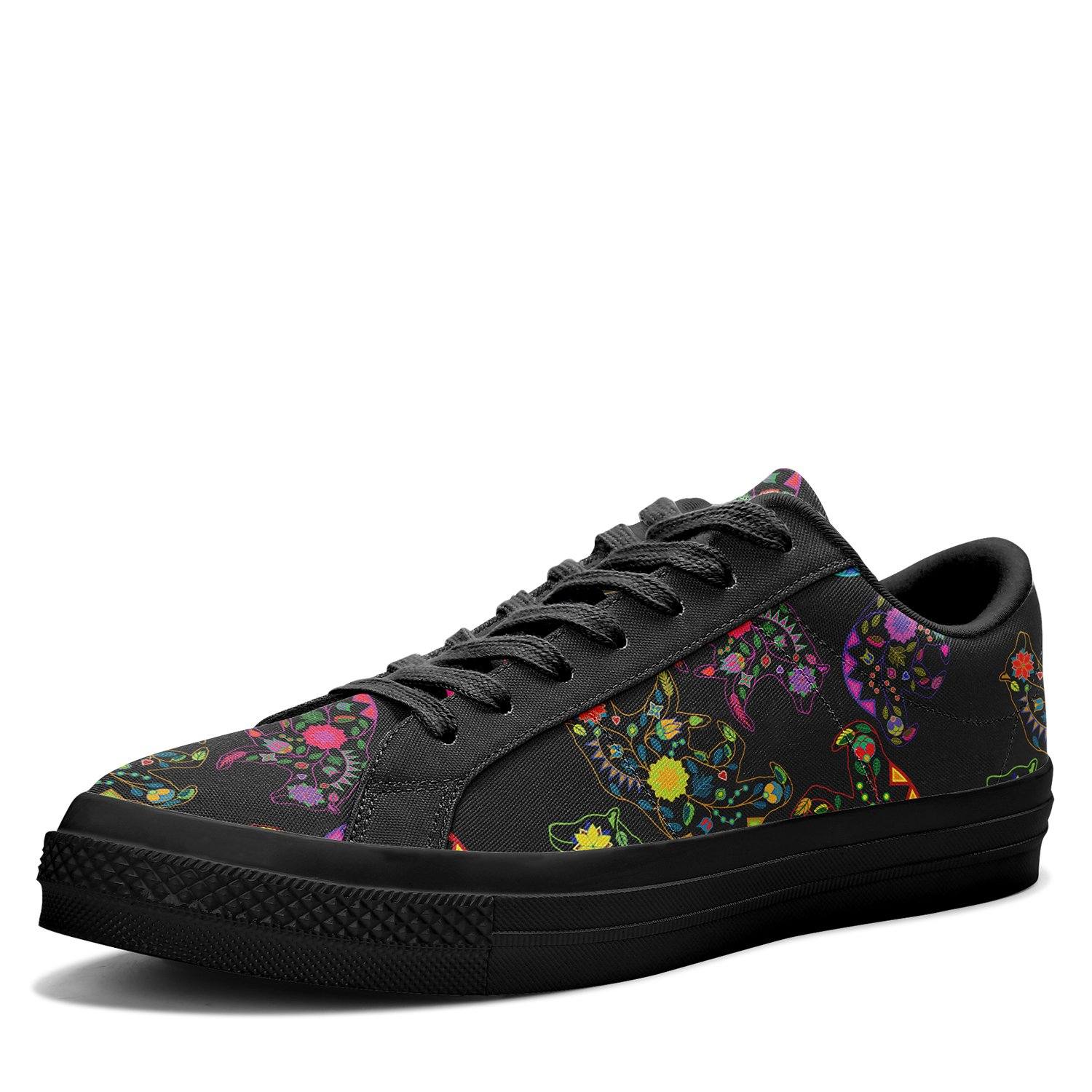 Floral Bear Aapisi Low Top Canvas Shoes Black Sole aapisi Herman