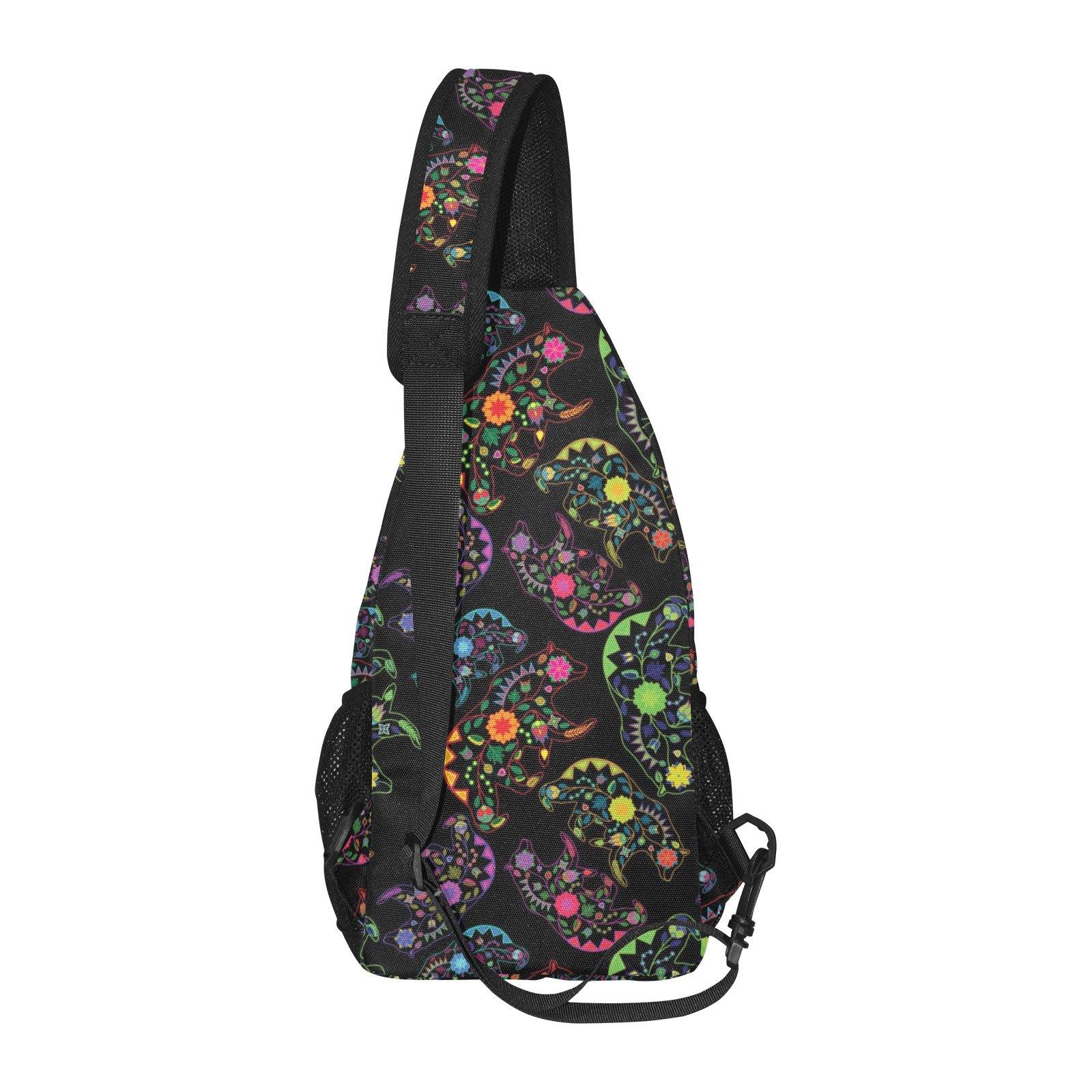 Floral Bear All Over Print Chest Bag (Model 1719) All Over Print Chest Bag (1719) e-joyer