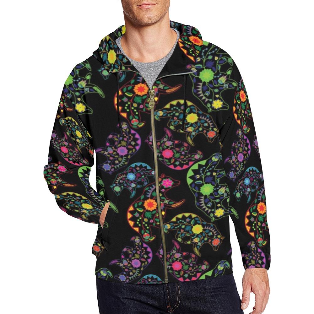Floral Bear All Over Print Full Zip Hoodie for Men (Model H14) All Over Print Full Zip Hoodie for Men (H14) e-joyer