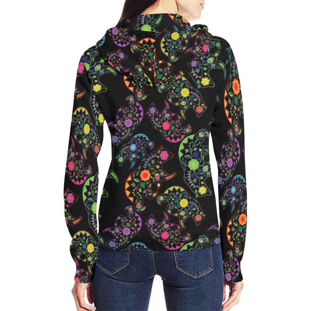 Floral Bear All Over Print Full Zip Hoodie for Women (Model H14) All Over Print Full Zip Hoodie for Women (H14) e-joyer