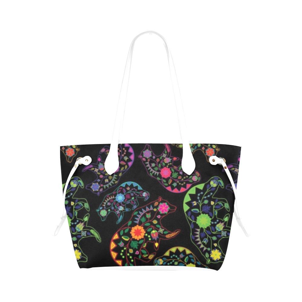 Floral Bear Clover Canvas Tote Bag (Model 1661) Clover Canvas Tote Bag (1661) e-joyer