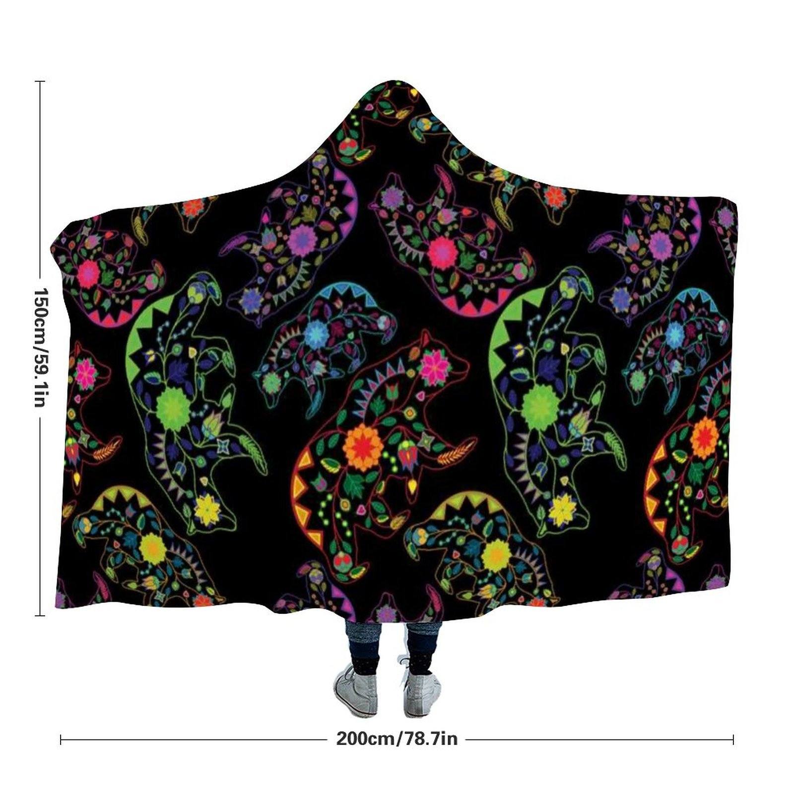 Floral Bear Hooded Blanket 49 Dzine