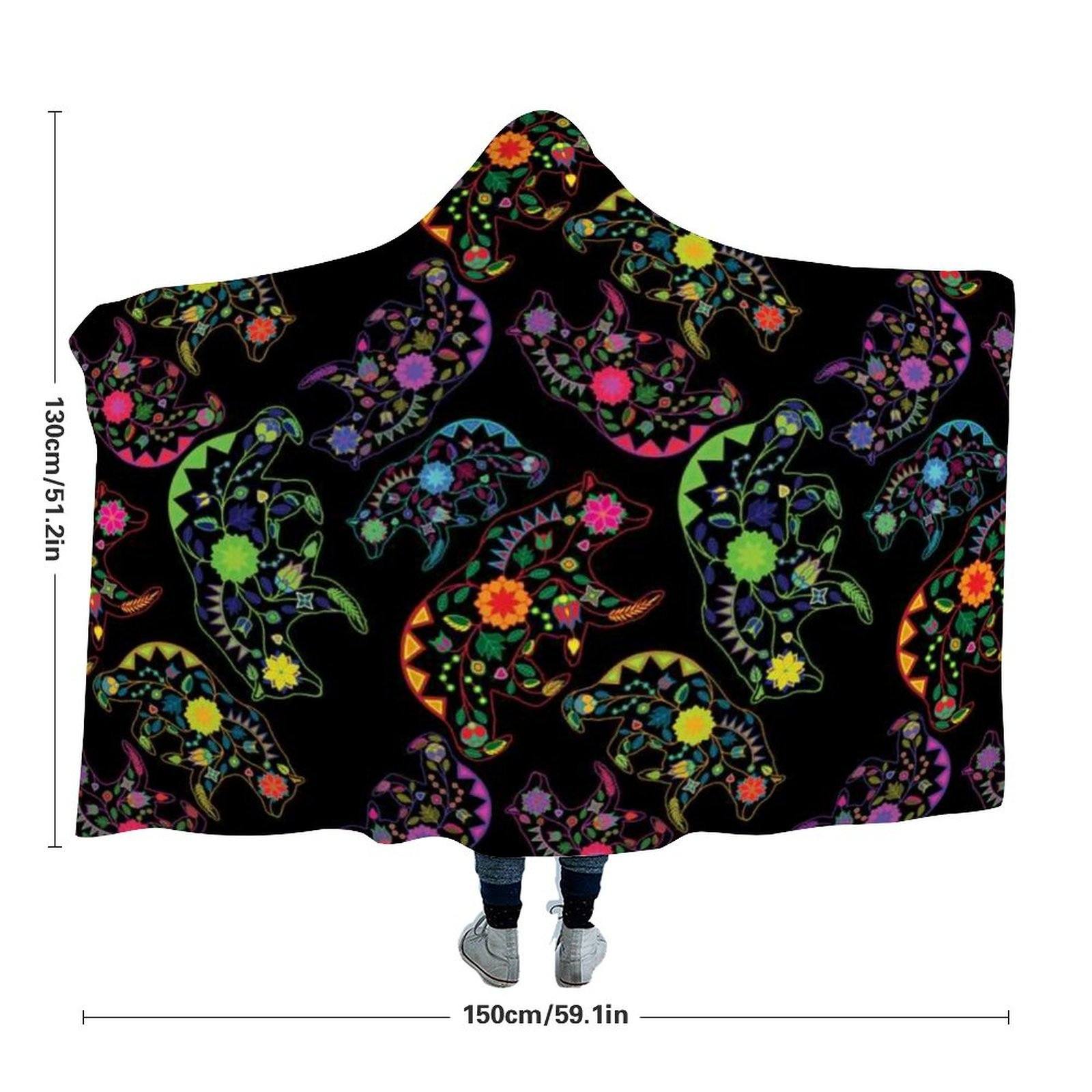 Floral Bear Hooded Blanket 49 Dzine