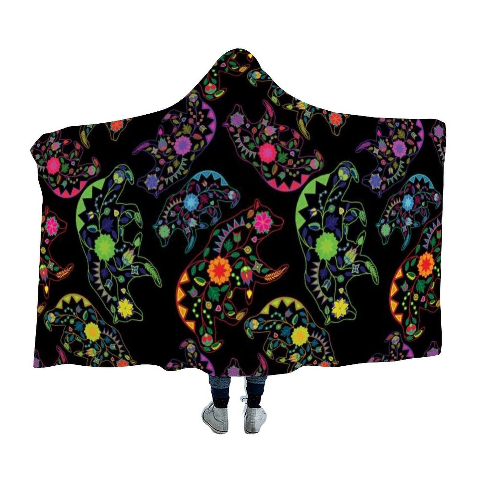 Floral Bear Hooded Blanket 49 Dzine