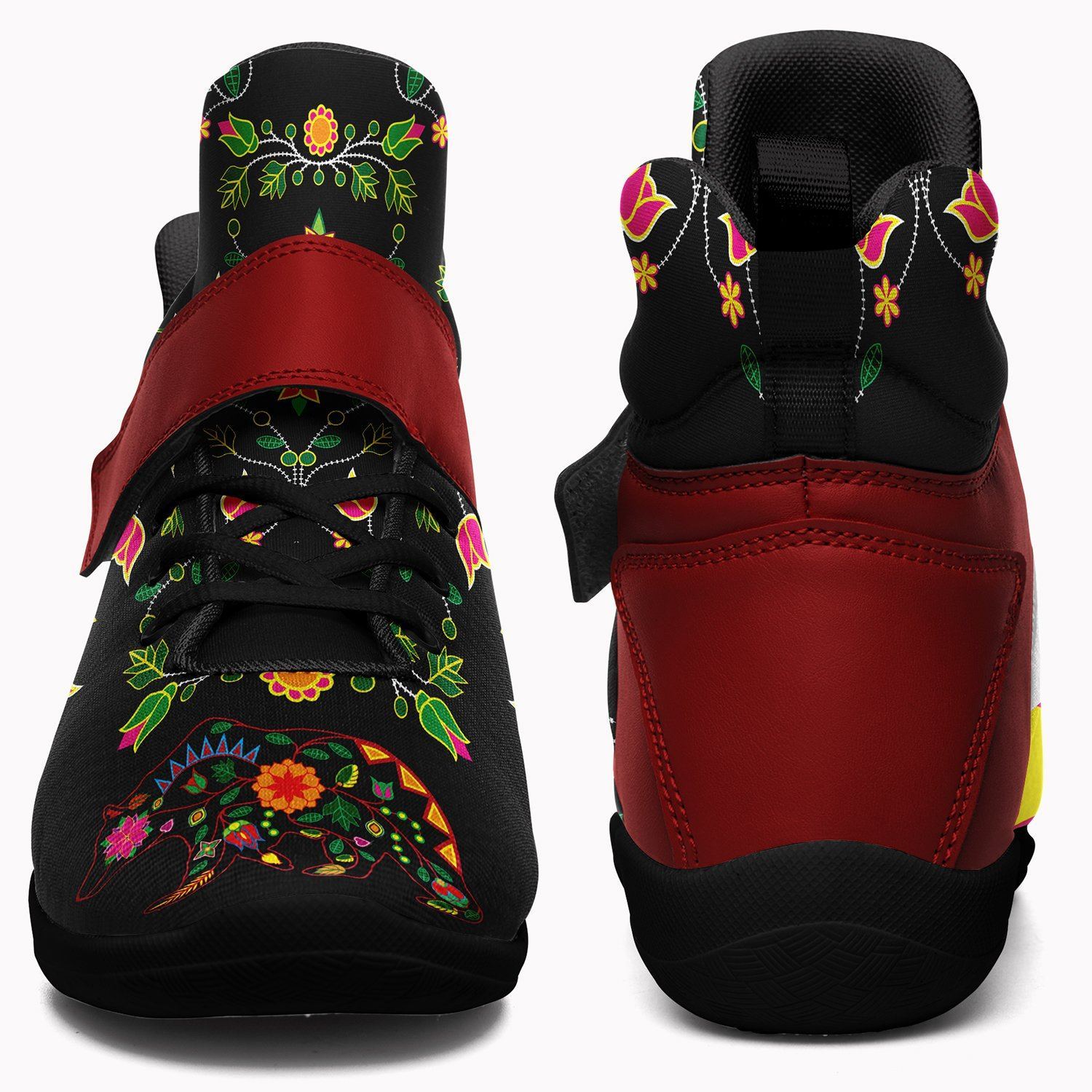 Floral Bear Ipottaa Basketball / Sport High Top Shoes - Black Sole 49 Dzine