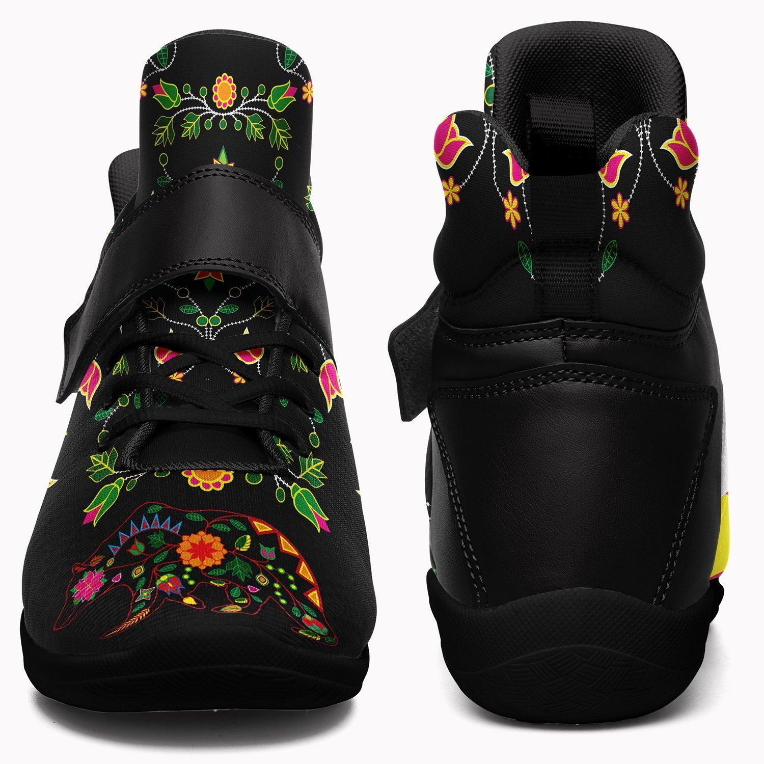 Floral Bear Ipottaa Basketball / Sport High Top Shoes - Black Sole 49 Dzine
