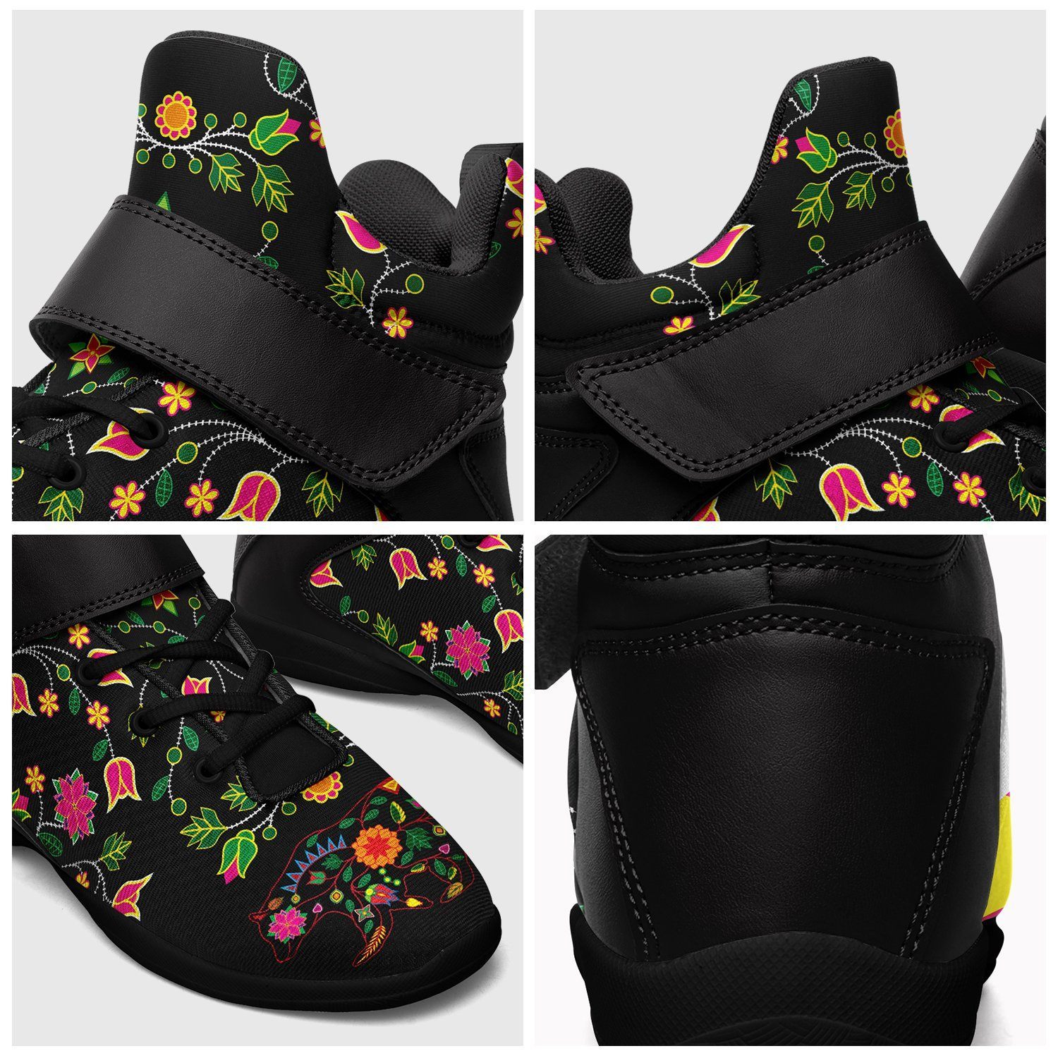 Floral Bear Ipottaa Basketball / Sport High Top Shoes - Black Sole 49 Dzine