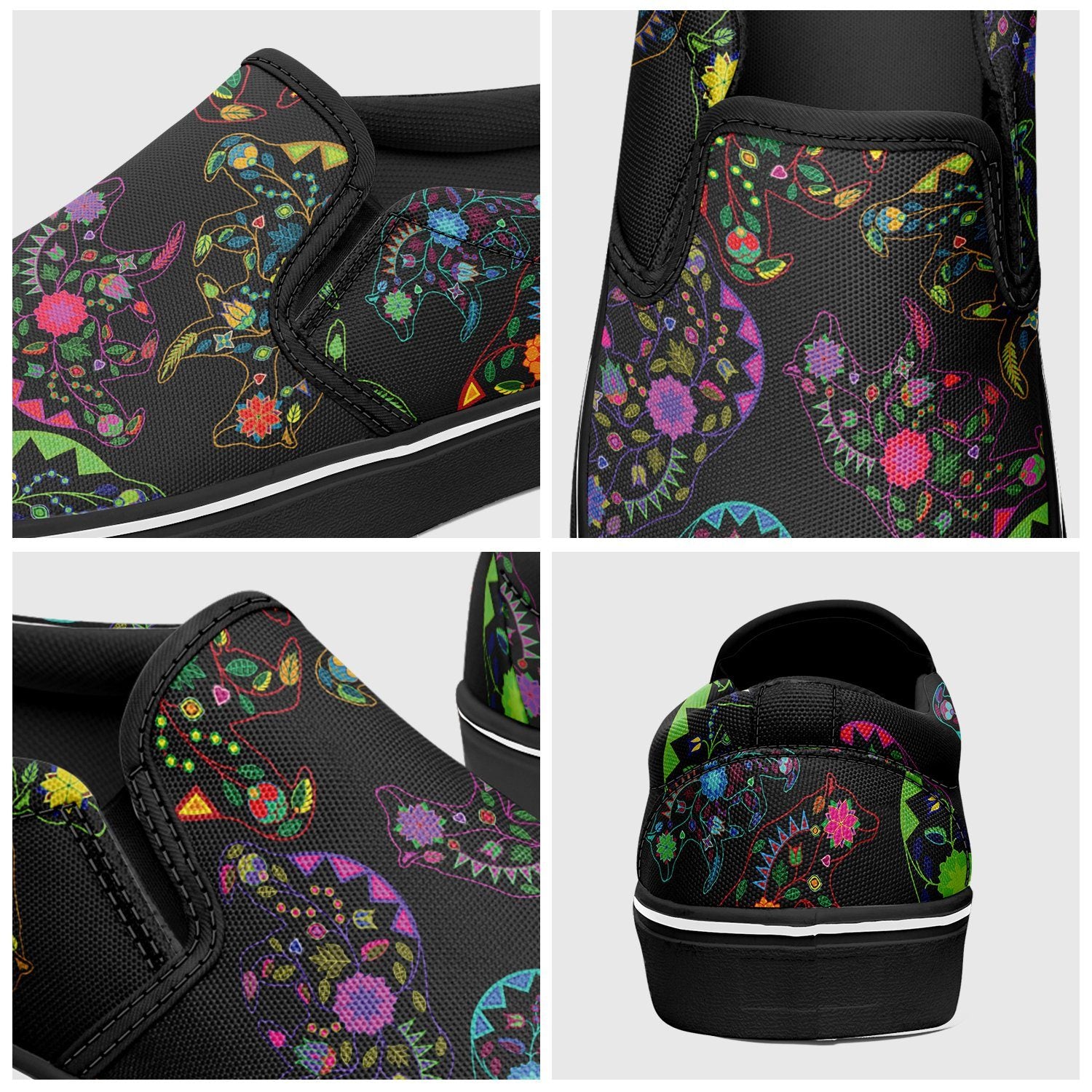 Floral Bear Otoyimm Canvas Slip On Shoes otoyimm Herman