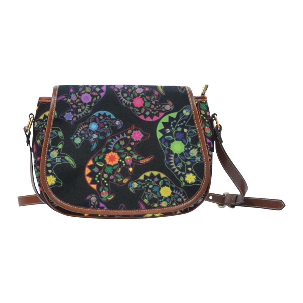 Floral Bear Saddle Bag/Small (Model 1649) Full Customization bag e-joyer 
