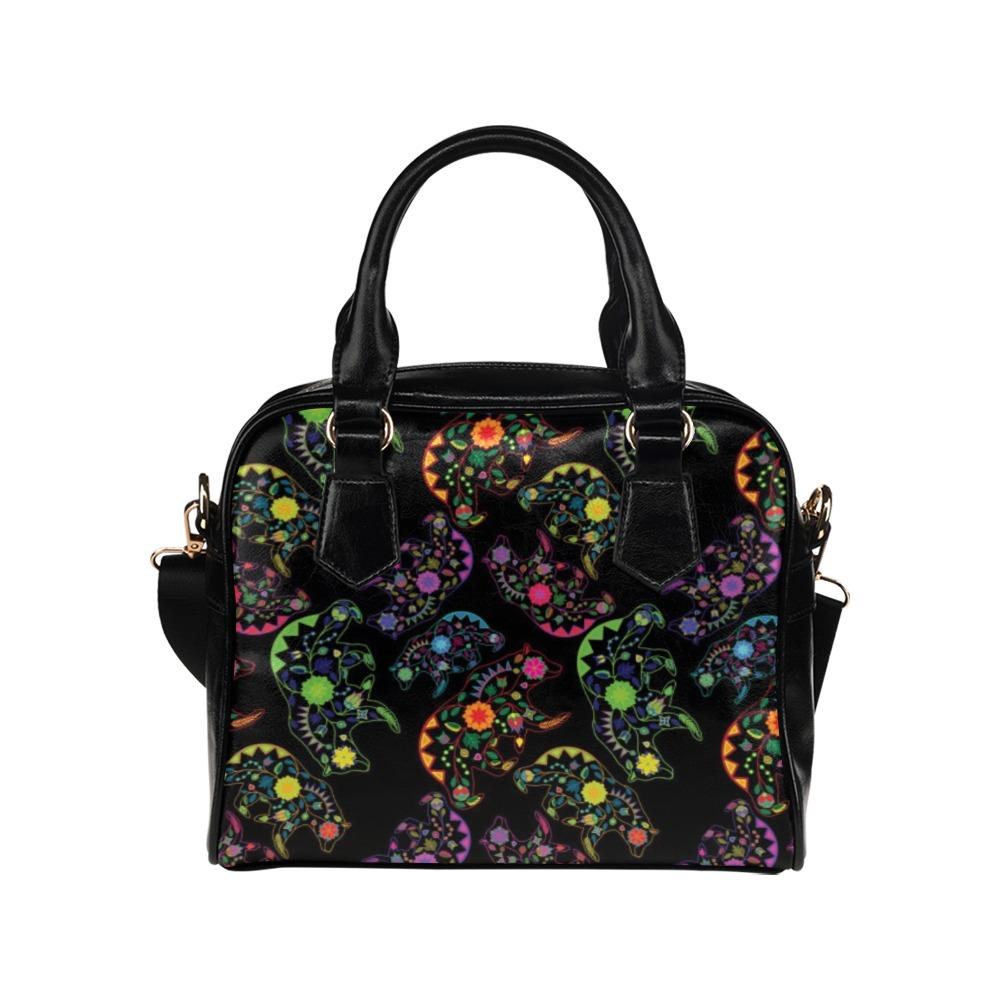 Floral Bear Shoulder Handbag (Model 1634) Shoulder Handbags (1634) e-joyer