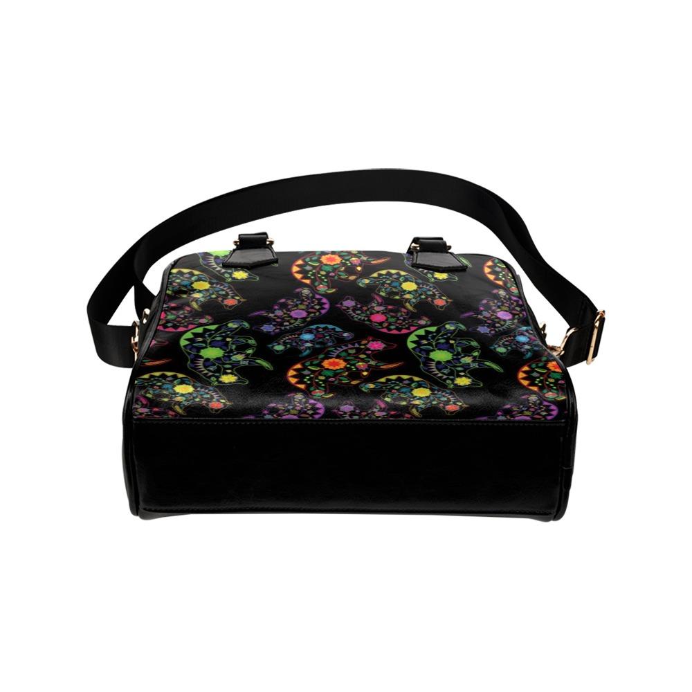 Floral Bear Shoulder Handbag (Model 1634) Shoulder Handbags (1634) e-joyer