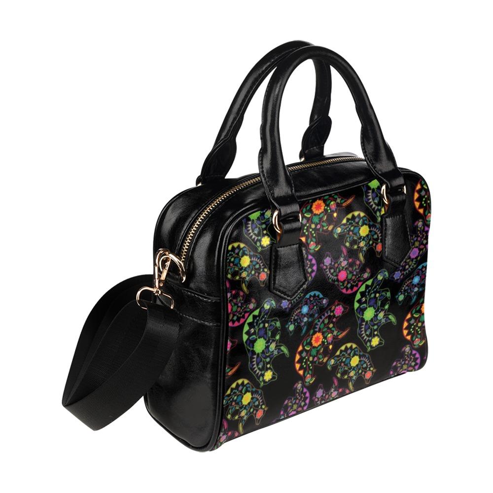 Floral Bear Shoulder Handbag (Model 1634) Shoulder Handbags (1634) e-joyer