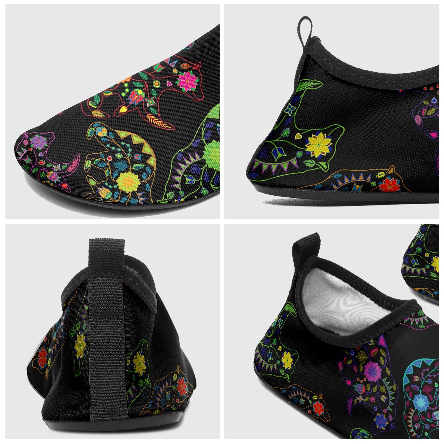 Floral Bear Sockamoccs Kid's Slip On Shoes Herman