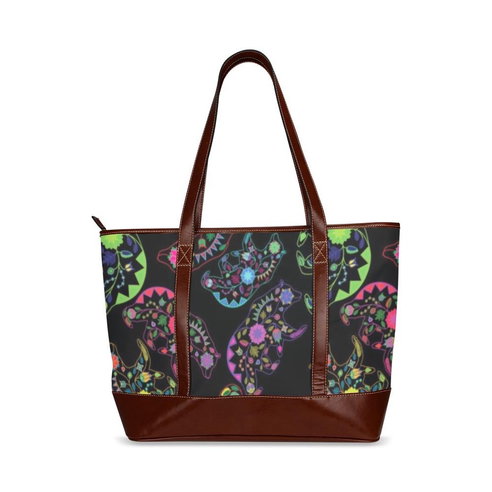 Floral Bear Tote Handbag (Model 1642) handbag e-joyer