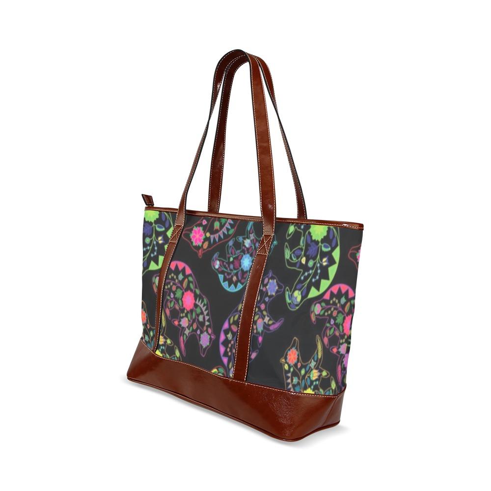 Floral Bear Tote Handbag (Model 1642) handbag e-joyer