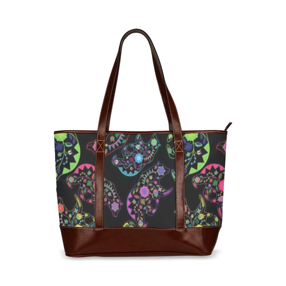 Floral Bear Tote Handbag (Model 1642) handbag e-joyer