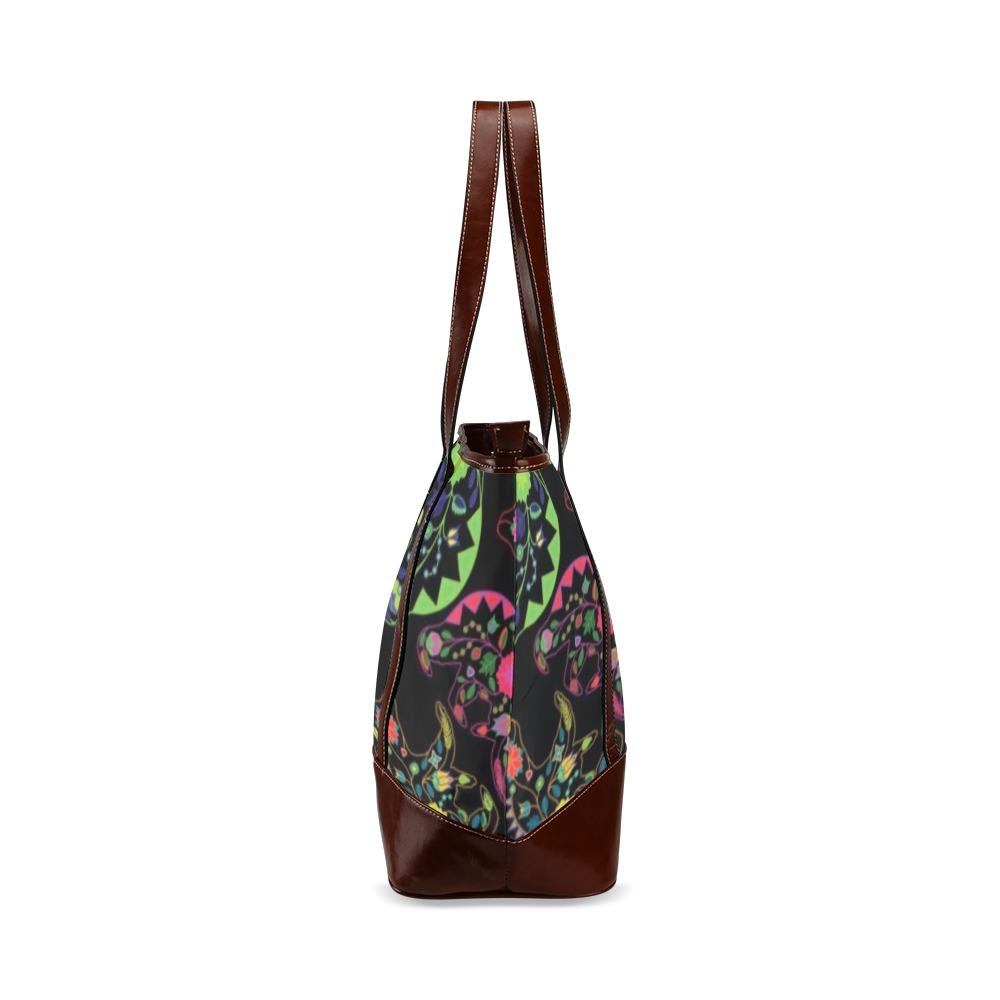 Floral Bear Tote Handbag (Model 1642) handbag e-joyer