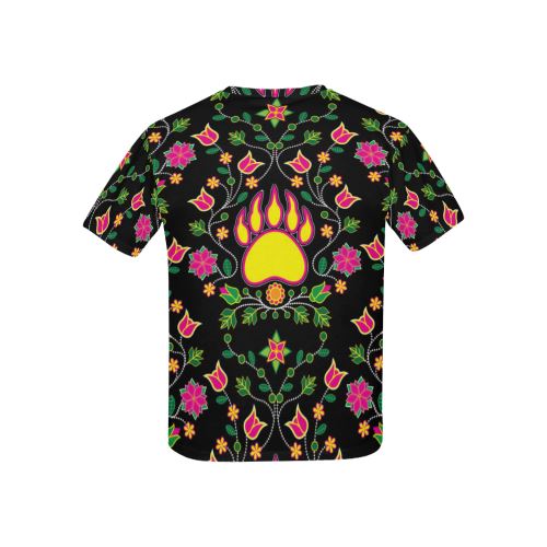 Floral Bearpaw All Over Print T-shirt for Kid (USA Size) (Model T40) All Over Print T-shirt for Kid (T40) e-joyer