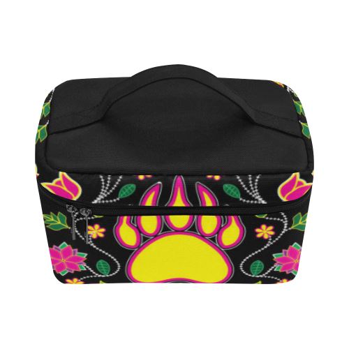 Floral Bearpaw Cosmetic Bag/Large (Model 1658) Cosmetic Bag e-joyer