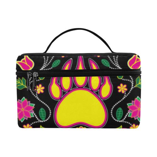 Floral Bearpaw Cosmetic Bag/Large (Model 1658) Cosmetic Bag e-joyer