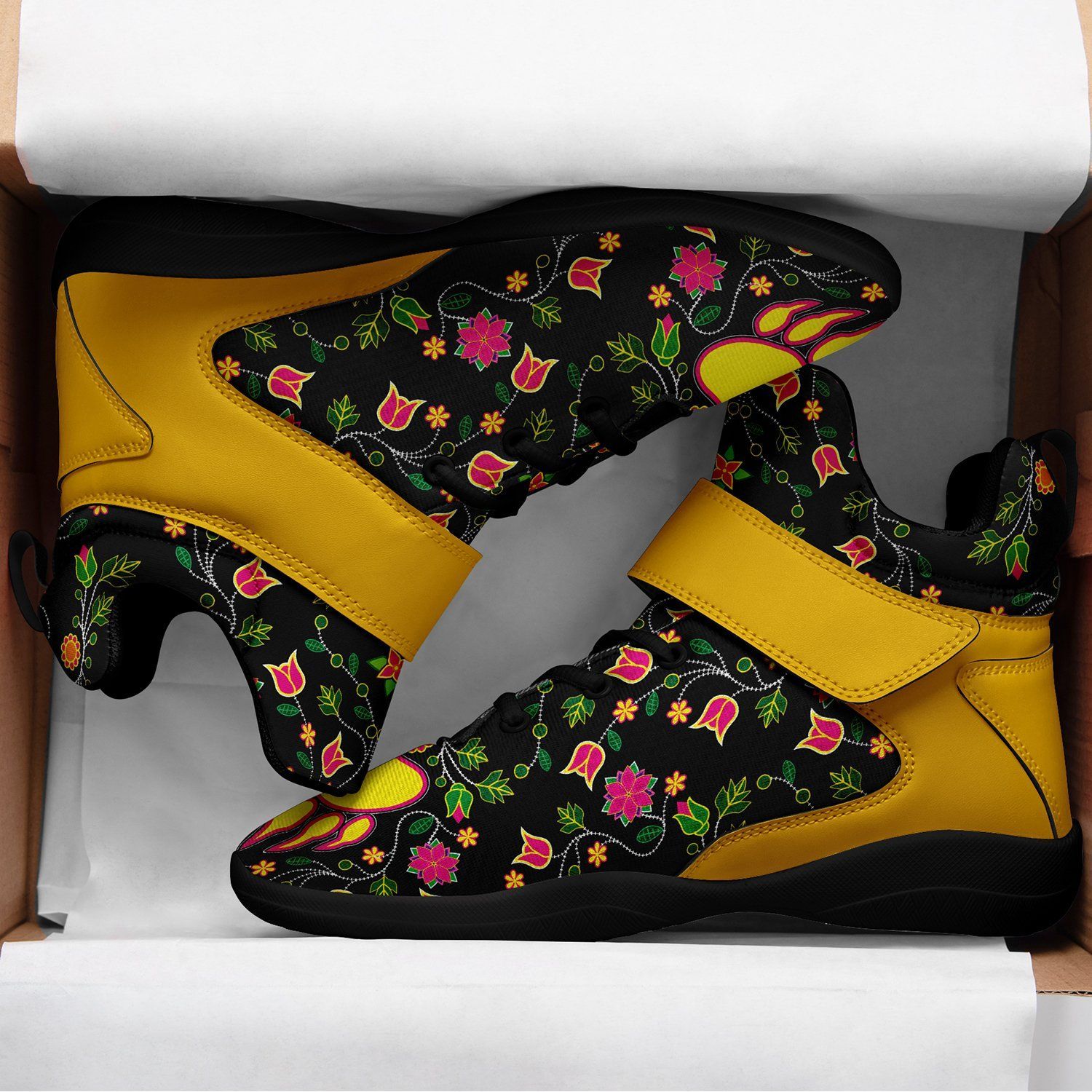 Floral Bearpaw Ipottaa Basketball / Sport High Top Shoes - Black Sole 49 Dzine