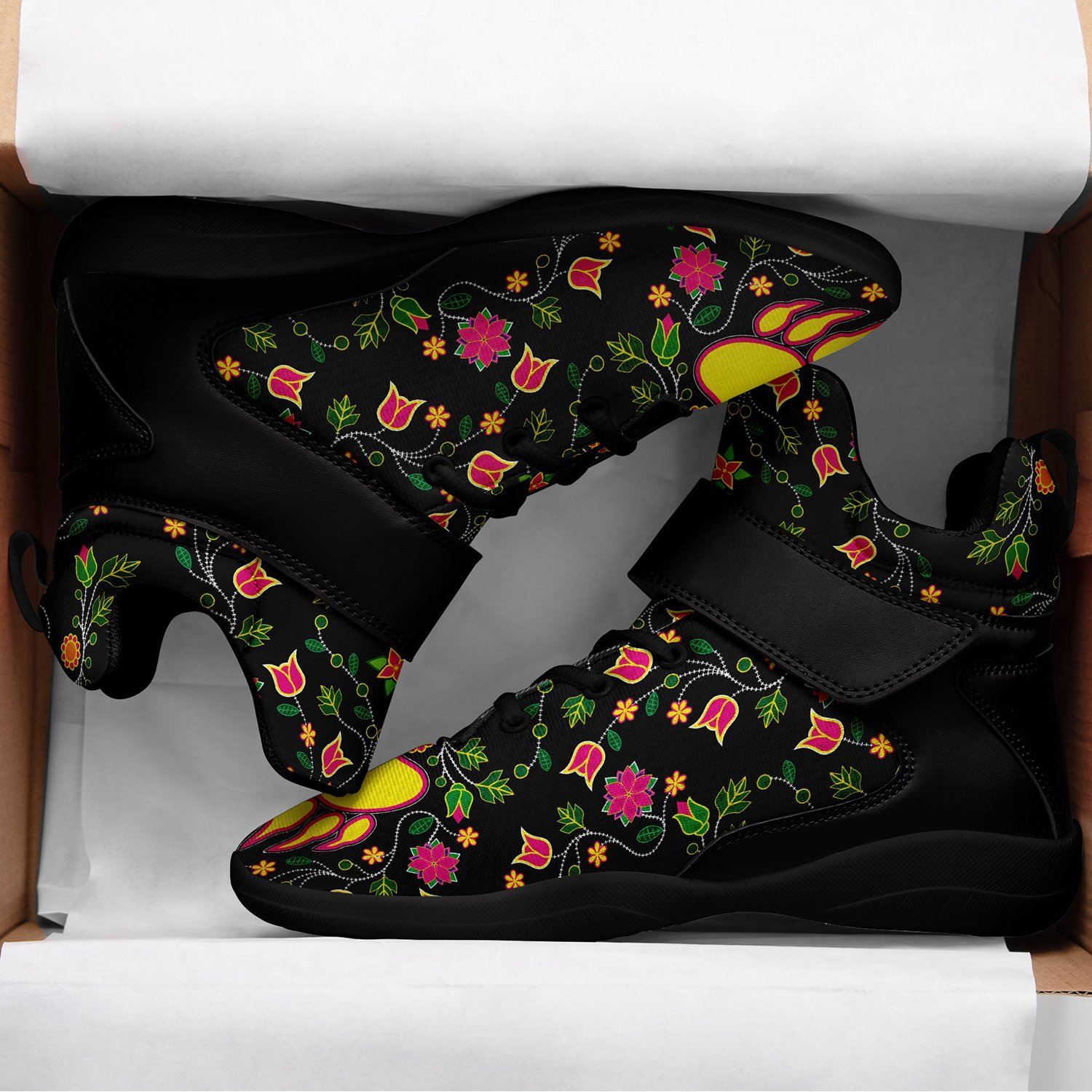 Floral Bearpaw Ipottaa Basketball / Sport High Top Shoes - Black Sole 49 Dzine