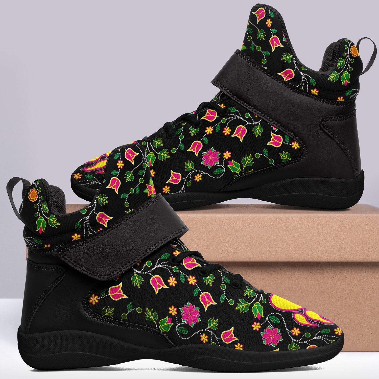 Floral Bearpaw Ipottaa Basketball / Sport High Top Shoes - Black Sole 49 Dzine
