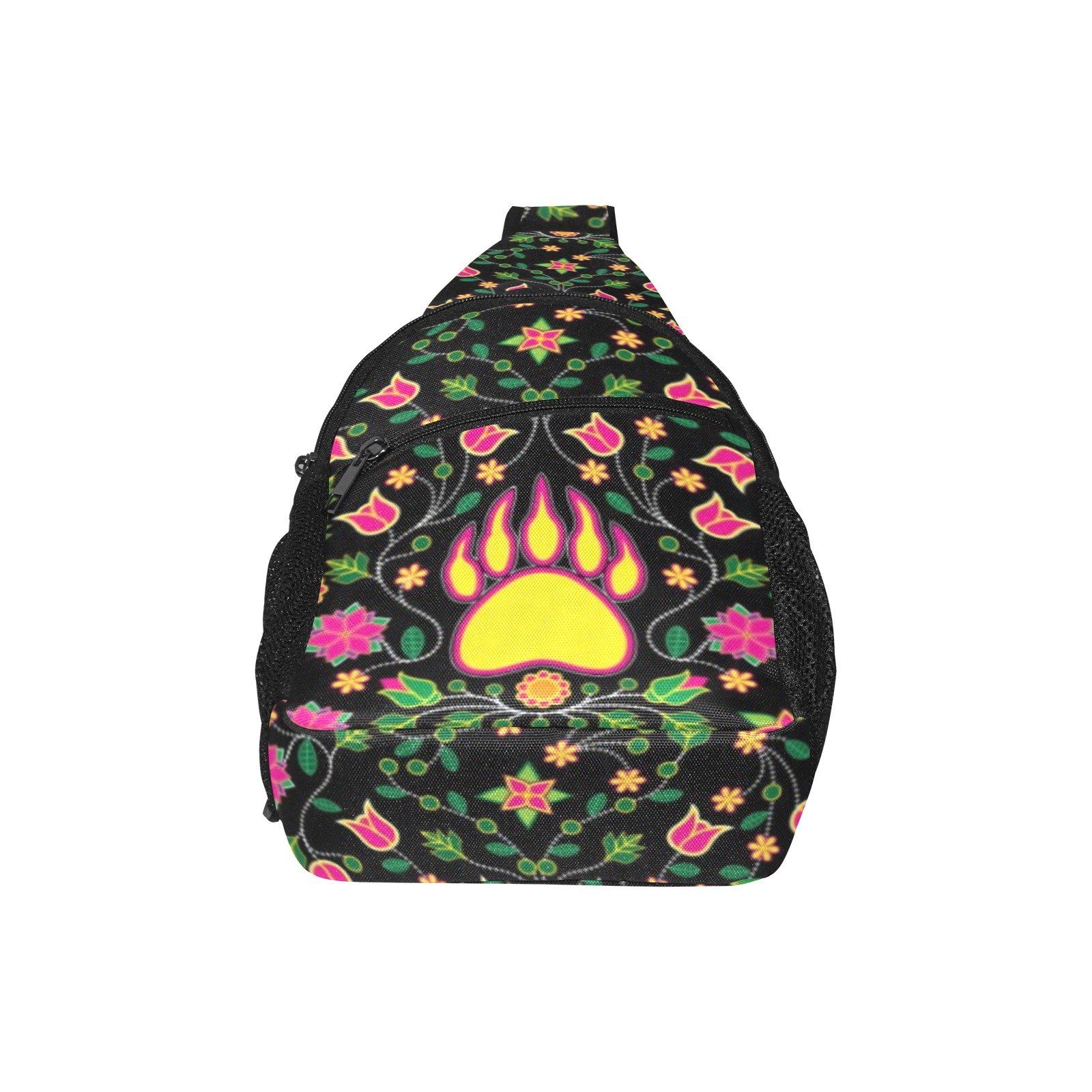 Floral Bearpaw Pink and Yellow All Over Print Chest Bag (Model 1719) All Over Print Chest Bag (1719) e-joyer