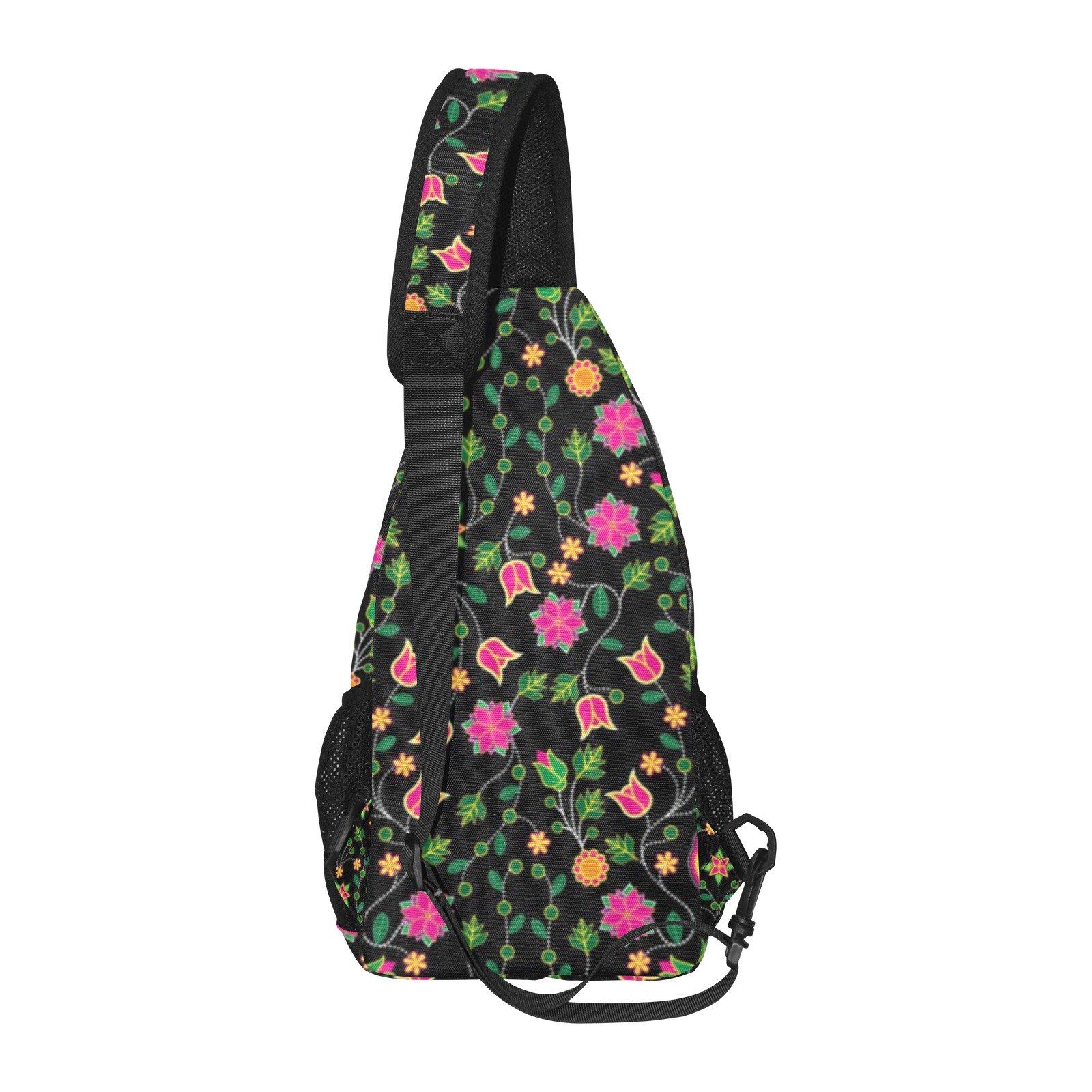 Floral Bearpaw Pink and Yellow All Over Print Chest Bag (Model 1719) All Over Print Chest Bag (1719) e-joyer