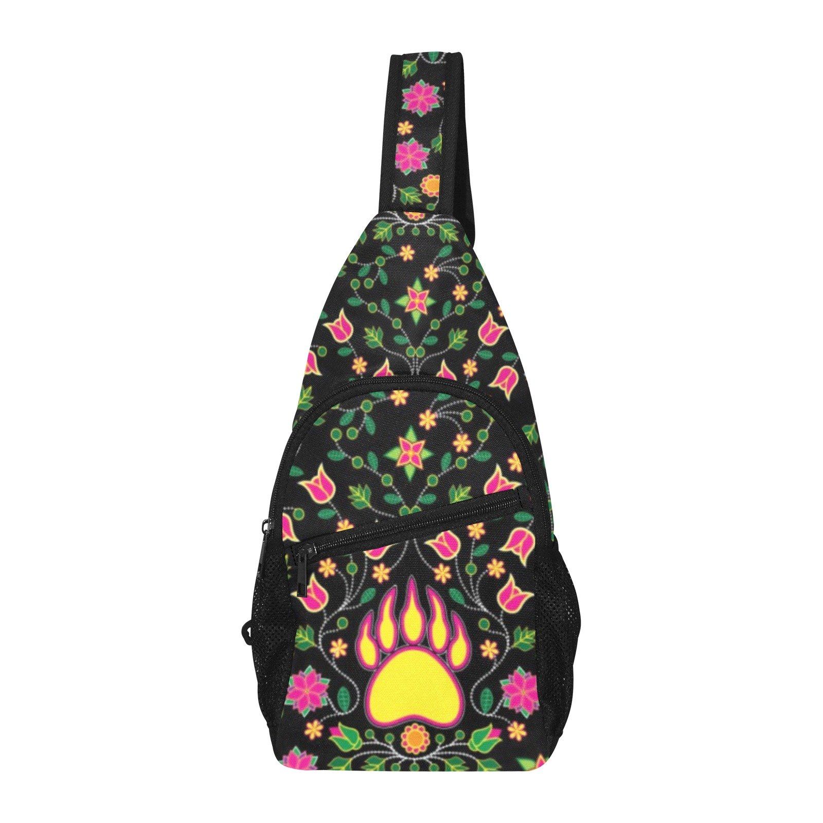 Floral Bearpaw Pink and Yellow All Over Print Chest Bag (Model 1719) All Over Print Chest Bag (1719) e-joyer 