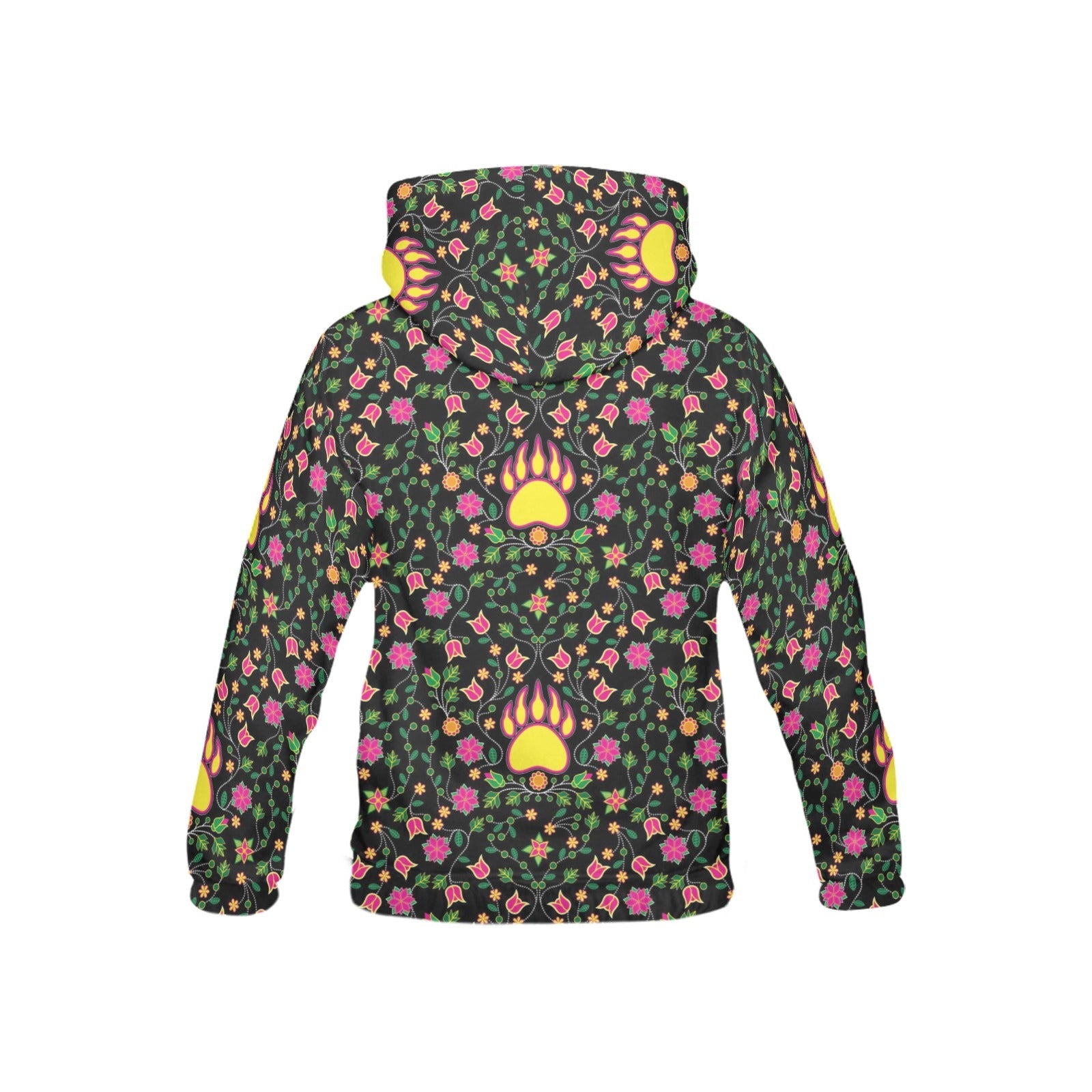 Floral Bearpaw Pink and Yellow All Over Print Hoodie for Kid (USA Size) (Model H13) All Over Print Hoodie for Kid (H13) e-joyer