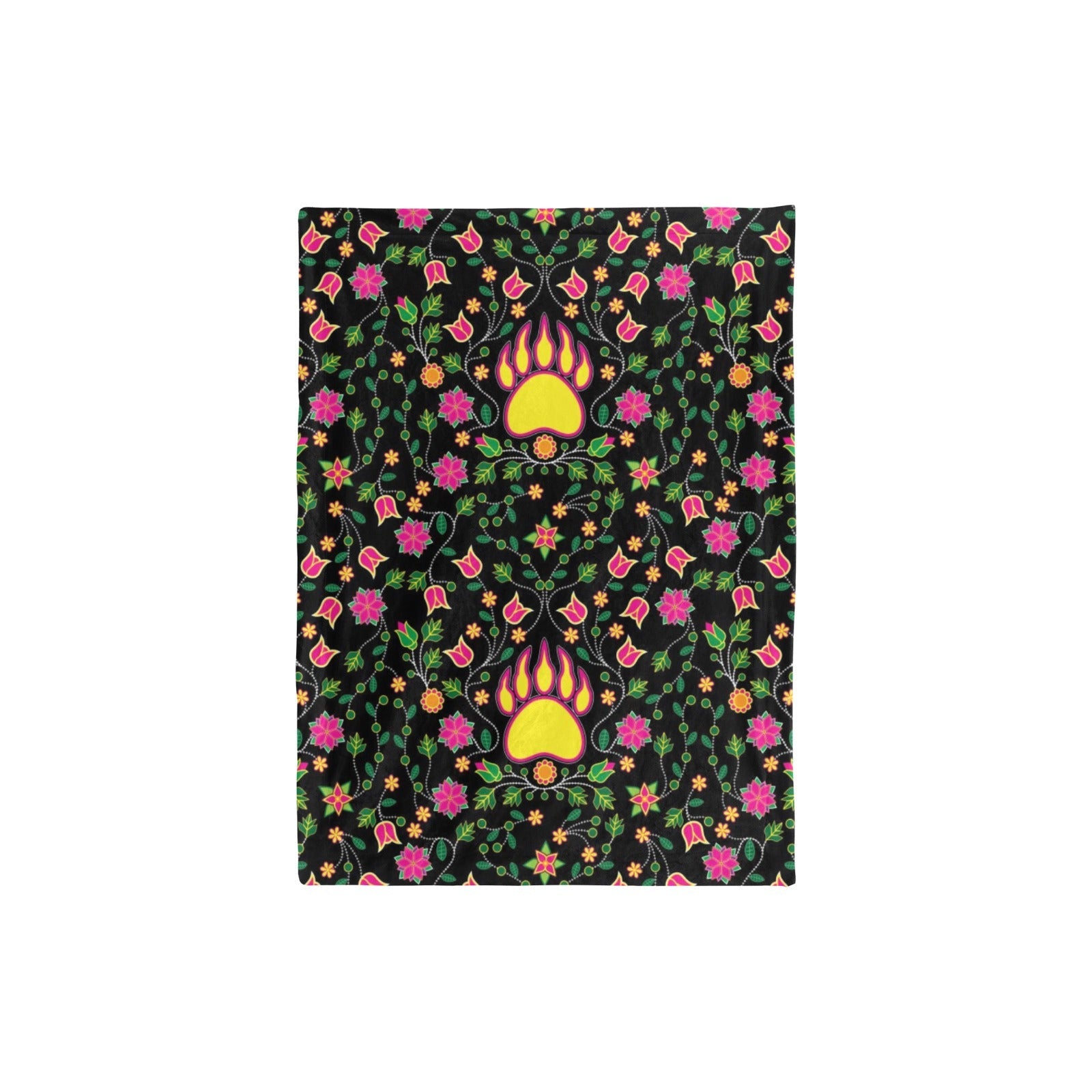 Floral Bearpaw Pink and Yellow Baby Blanket 30"x40" Baby Blanket 30"x40" e-joyer