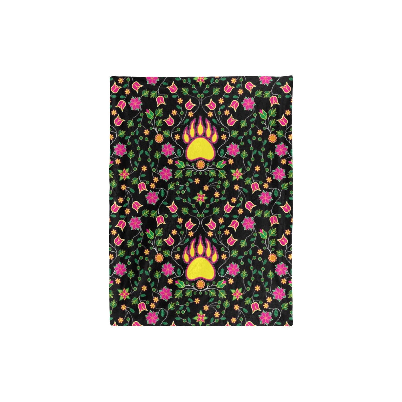 Floral Bearpaw Pink and Yellow Baby Blanket 30"x40" Baby Blanket 30"x40" e-joyer 