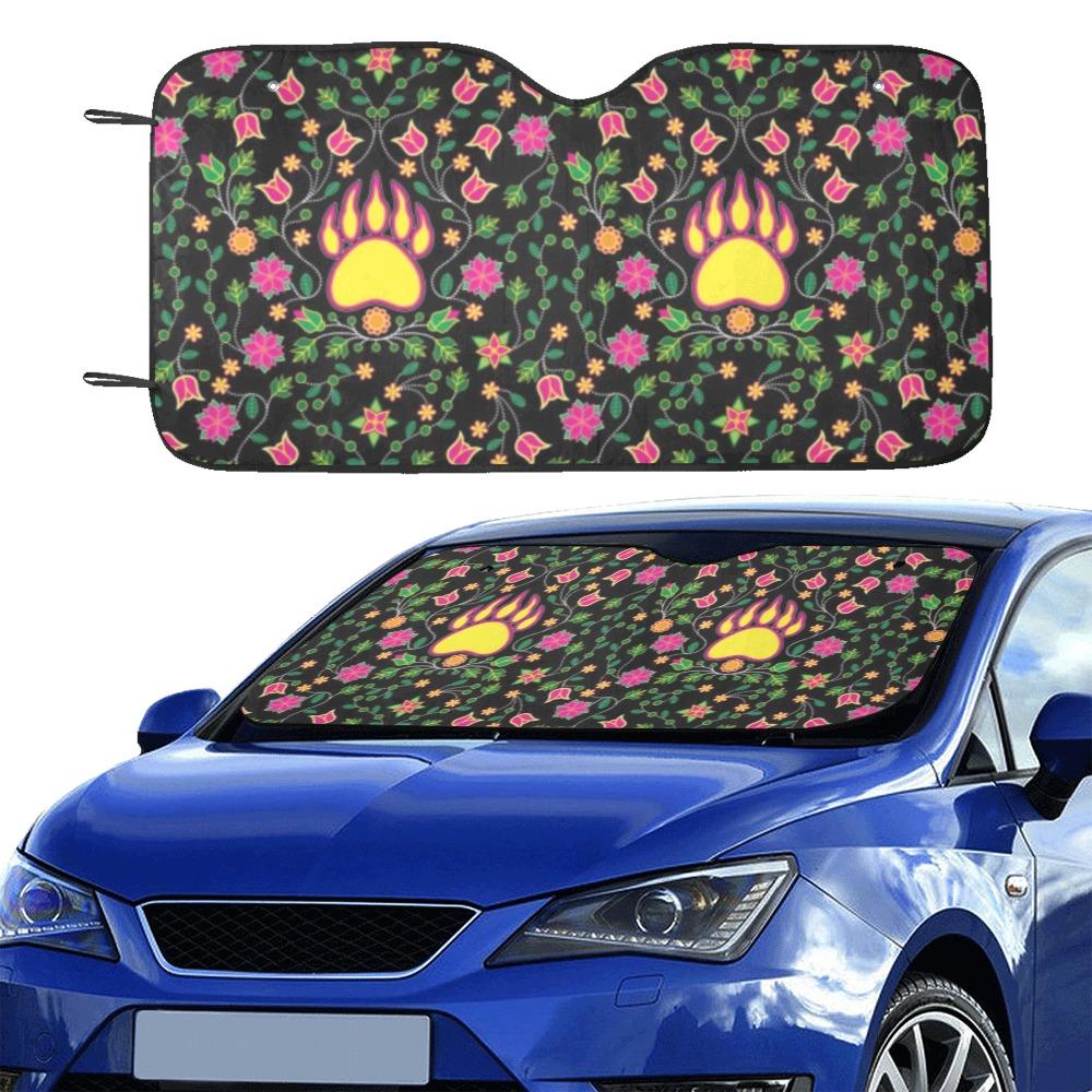 Floral Bearpaw Pink and Yellow Car Sun Shade 55"x30" Car Sun Shade e-joyer