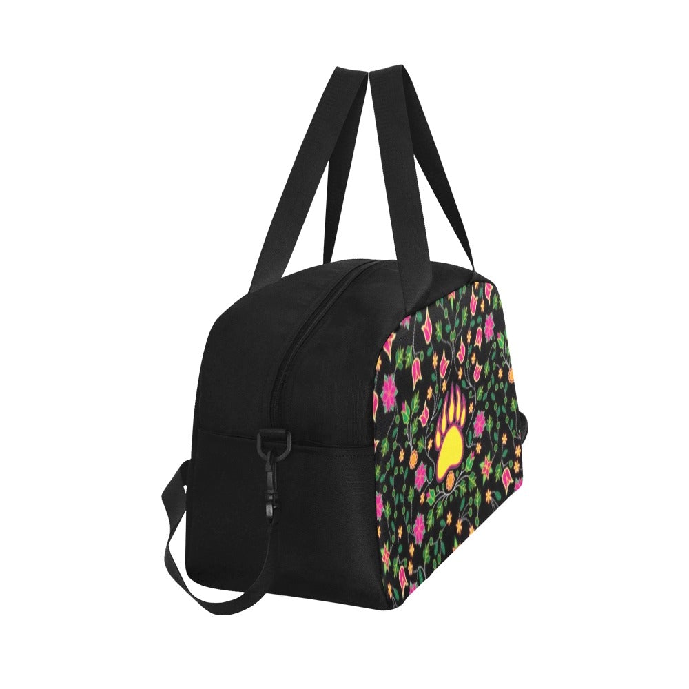 Floral Bearpaw Pink and Yellow Fitness Handbag (Model 1671) bag e-joyer 