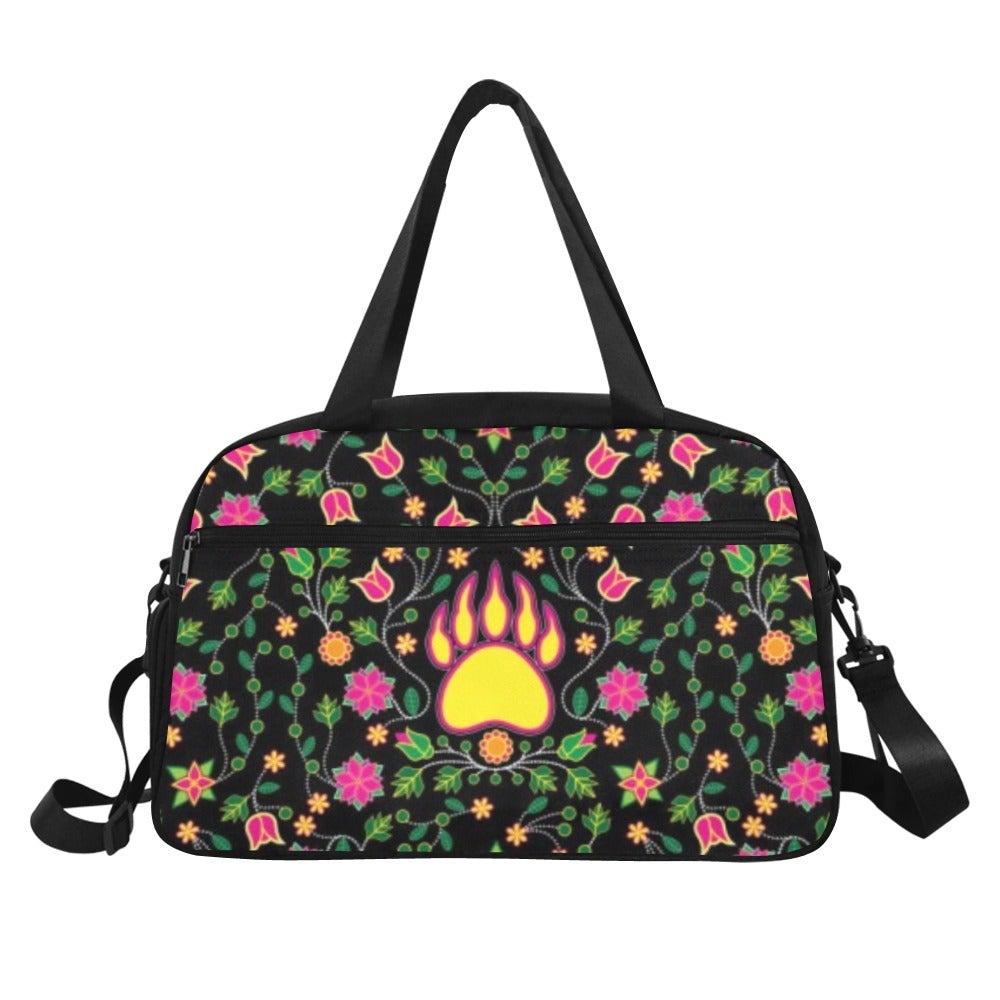 Floral Bearpaw Pink and Yellow Fitness Handbag (Model 1671) bag e-joyer 